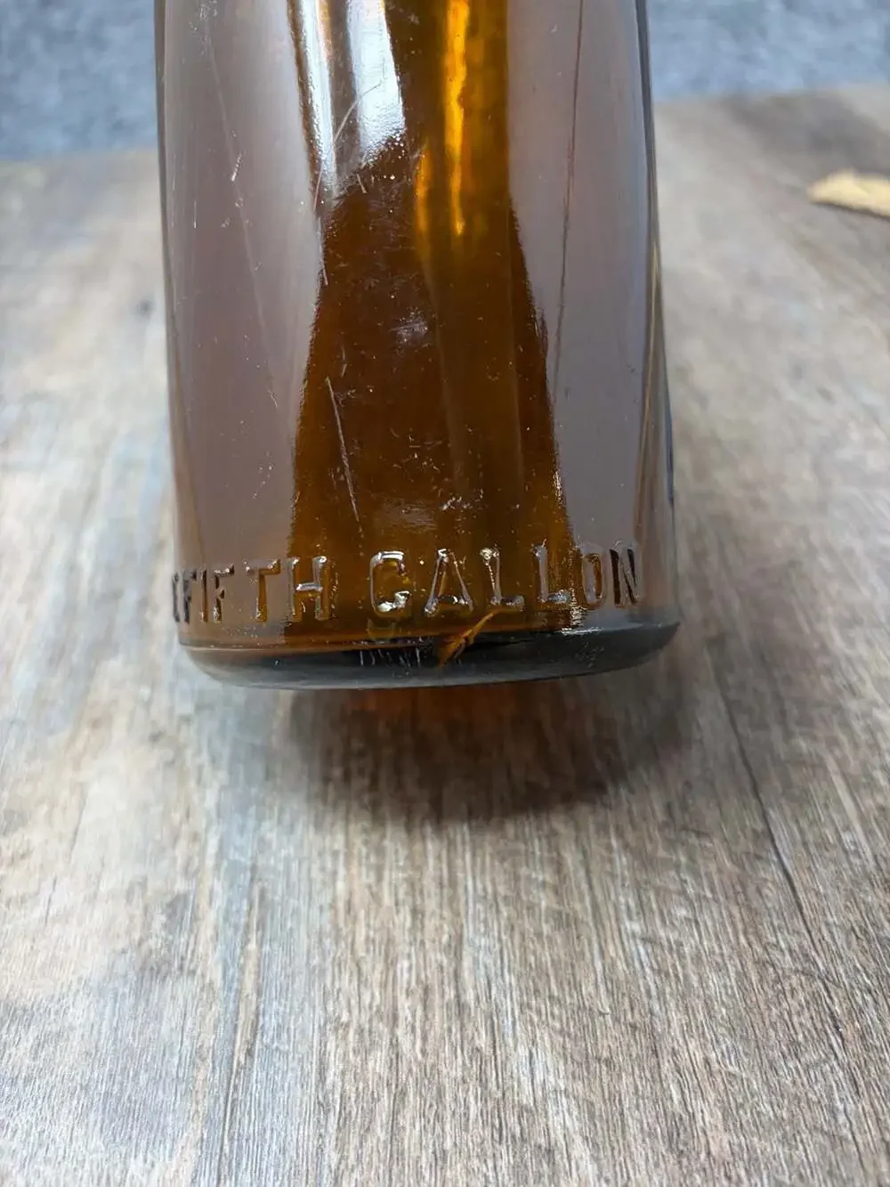 Duffy Malt Whiskey Bottle Amber Embossed Rochester NY 1/5 Gallon Antique